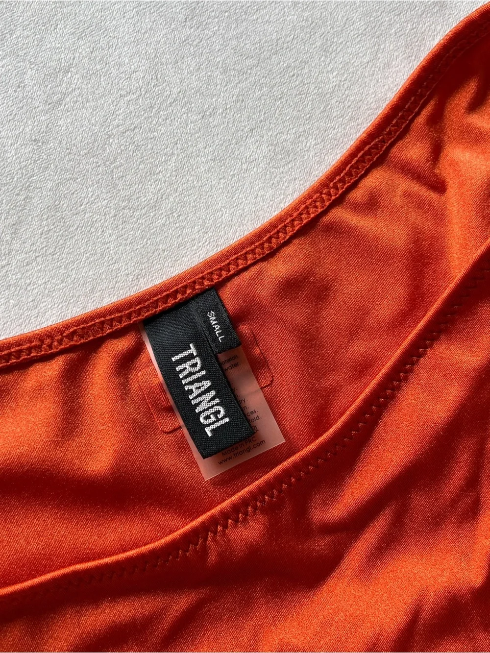 Triangl Swimwear Shimmery Orange Low-Rise Bikini Bottom - Small